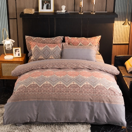 91家纺网 家纺一手货源 找家纺 （总）宝莱利家纺 2025加厚磨毛民族复古风四件套