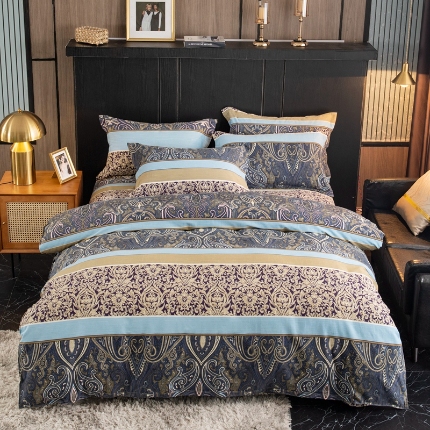 91家纺网 家纺一手货源 找家纺 （总）宝莱利家纺 2025加厚磨毛民族复古风四件套