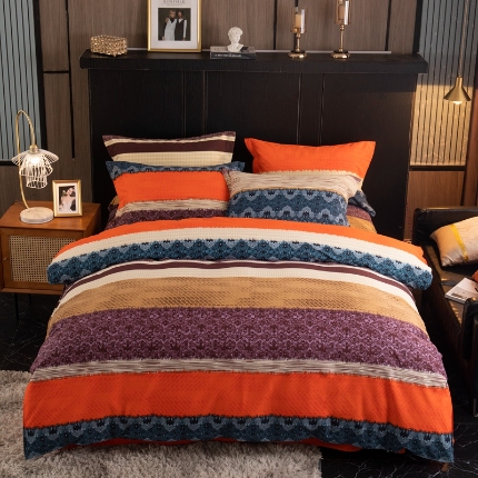 91家纺网 家纺一手货源 找家纺 （总）宝莱利家纺 2025加厚磨毛民族复古风四件套