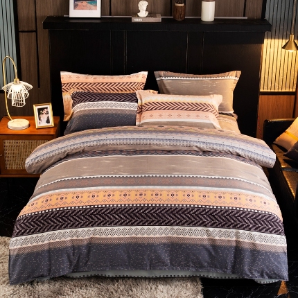 91家纺网 家纺一手货源 找家纺 （总）宝莱利家纺 2025加厚磨毛民族复古风四件套