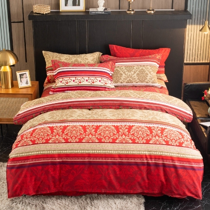 91家纺网 家纺一手货源 找家纺 （总）宝莱利家纺 2025加厚磨毛民族复古风四件套