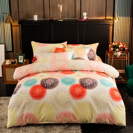 91家纺网 家纺一手货源 找家纺 （总）宝莱利家纺 2025加厚磨毛民族复古风四件套