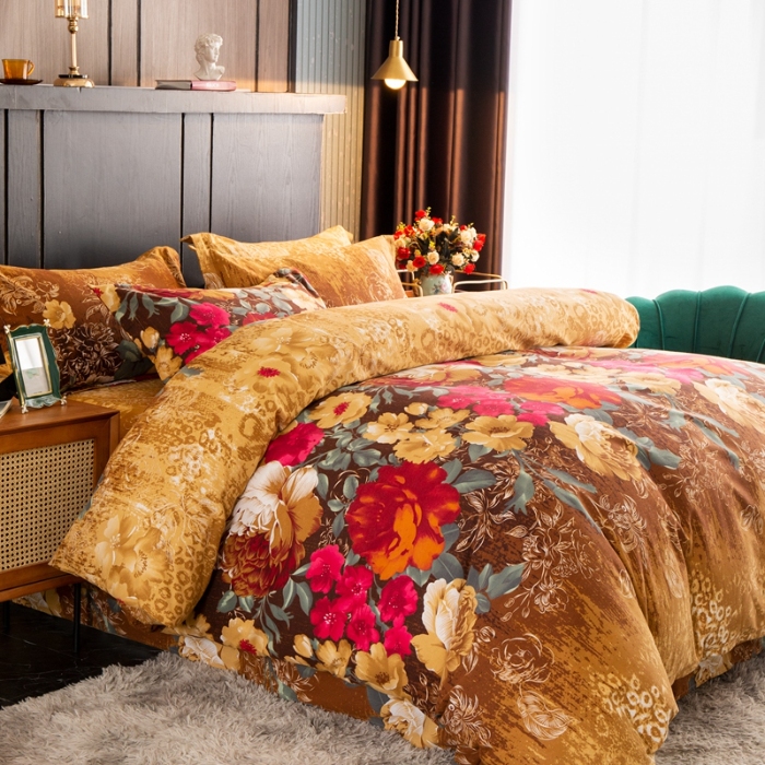 91家纺网 家纺一手货源 找家纺 （总）宝莱利家纺 2025加厚磨毛民族复古风四件套