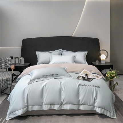 91家纺网 家纺一手货源 找家纺 （总）2025新款长绒棉全棉纯棉刺绣轻奢套件 露娜 