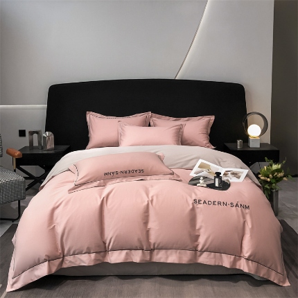 91家纺网 家纺一手货源 找家纺 （总）2025新款长绒棉全棉纯棉刺绣轻奢套件 露娜 