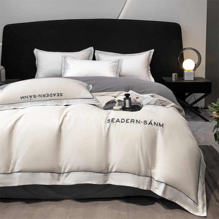 91家纺网 家纺一手货源 找家纺 （总）2025新款长绒棉全棉纯棉刺绣轻奢套件 露娜 