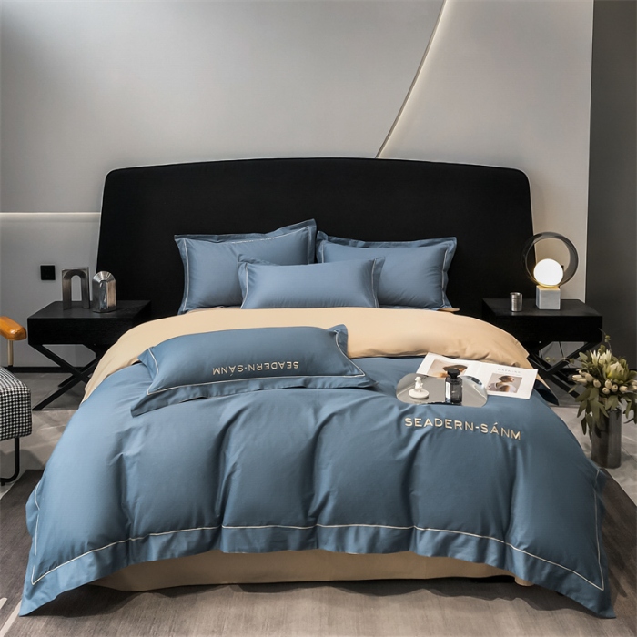 91家纺网 家纺一手货源 找家纺 （总）2025新款长绒棉全棉纯棉刺绣轻奢套件 露娜 