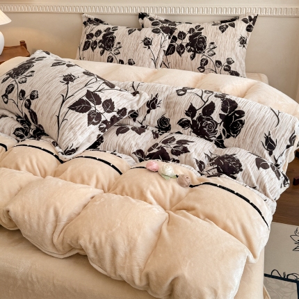 91家纺网 家纺一手货源 找家纺 （总）（总）2025苏东来家纺1工艺款雕花绒牛奶绒四件套立体花刺绣绣花套件