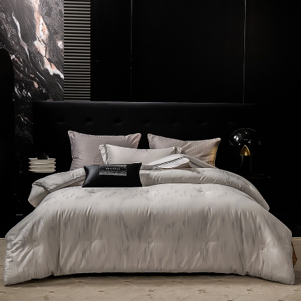 91家纺网 家纺一手货源 找家纺 （总）雅高家居汉帛—2025新款高支高密全棉贡缎汉帛色织大提花冬被被子被芯高档被子,晨晓,山水间