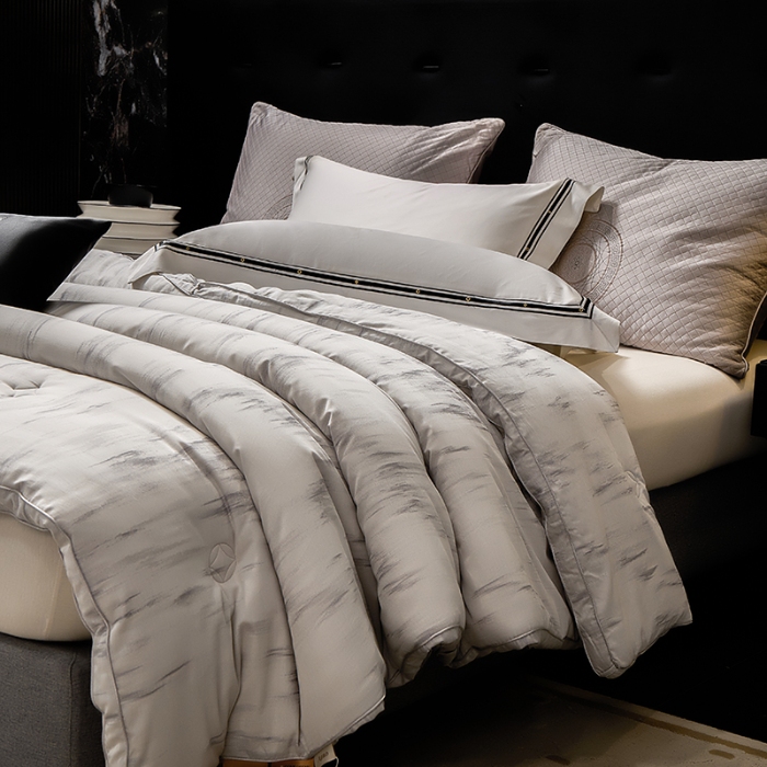 91家纺网 家纺一手货源 找家纺 （总）雅高家居汉帛—2025新款高支高密全棉贡缎汉帛色织大提花冬被被子被芯高档被子