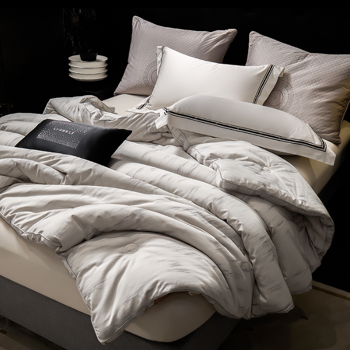 91家纺网 家纺一手货源 找家纺 （总）雅高家居汉帛—2025新款高支高密全棉贡缎汉帛色织大提花冬被被子被芯高档被子