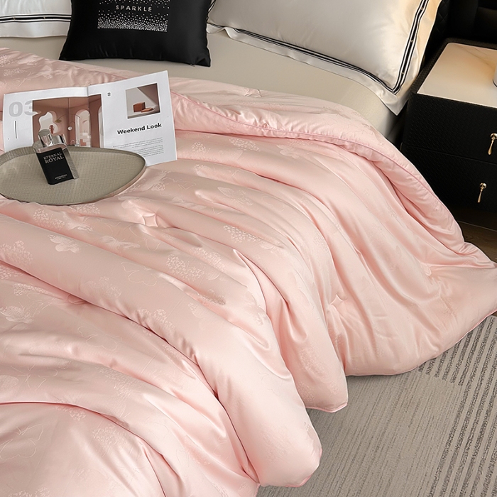 91家纺网 家纺一手货源 找家纺 （总）雅高 克洛伊-高定高密全棉纯棉贡缎银丝大提花51%有机生物基大豆被冬被被子被芯加厚全棉被子