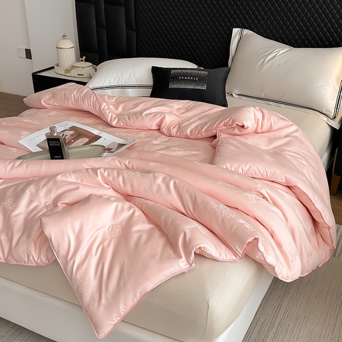 91家纺网 家纺一手货源 找家纺 （总）雅高 克洛伊-高定高密全棉纯棉贡缎银丝大提花51%有机生物基大豆被冬被被子被芯加厚全棉被子