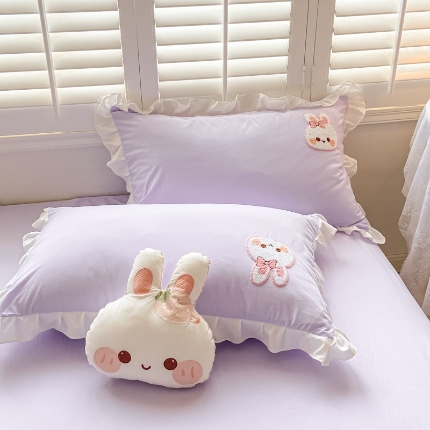 91家纺网 家纺一手货源 找家纺 （总）雨菲家纺 2025新款学生季水洗棉毛巾绣花枕套