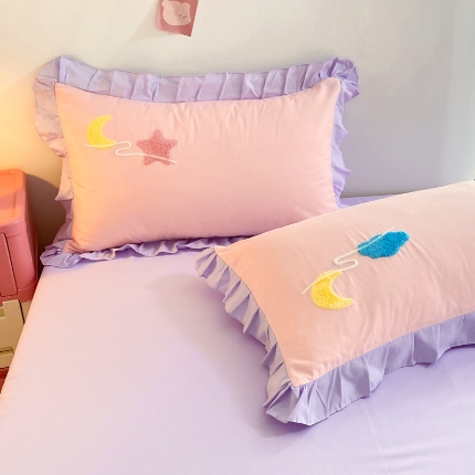 91家纺网 家纺一手货源 找家纺 （总）雨菲家纺 2025新款学生季水洗棉毛巾绣花枕套