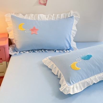 91家纺网 家纺一手货源 找家纺 （总）雨菲家纺 2025新款学生季水洗棉毛巾绣花枕套