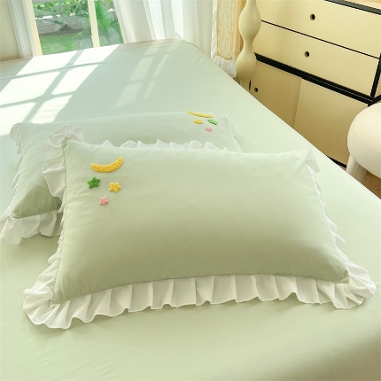 91家纺网 家纺一手货源 找家纺 （总）雨菲家纺 2025新款学生季水洗棉毛巾绣花枕套