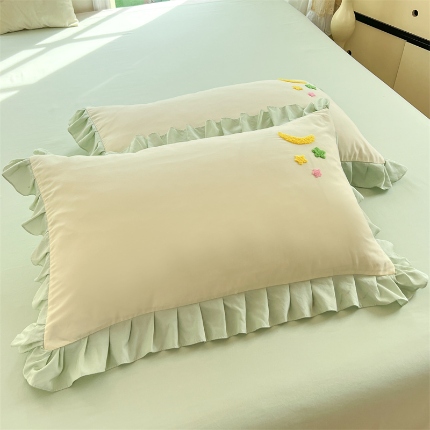 91家纺网 家纺一手货源 找家纺 （总）雨菲家纺 2025新款学生季水洗棉毛巾绣花枕套