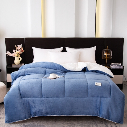 91家纺网 家纺一手货源 找家纺 2025新款床上用品加厚保暖牛奶绒被子羊羔绒被芯学生宿舍单人棉被