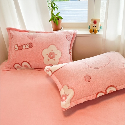 91家纺网 家纺一手货源 找家纺 （总）2025新款 卡通雪花绒枕套牛奶绒枕套