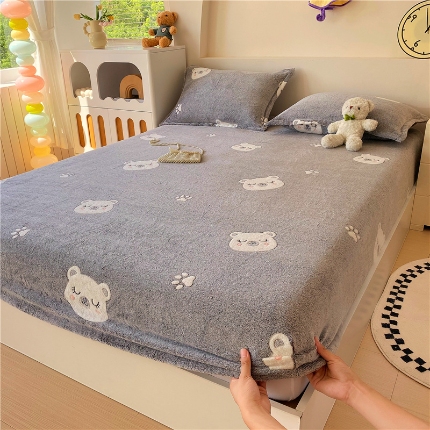 91家纺网 家纺一手货源 找家纺 （总）2025新款 雪花绒床笠牛奶绒床笠床垫保护套直播跨境外贸