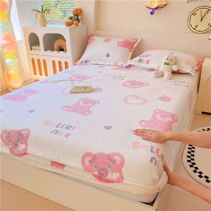 91家纺网 家纺一手货源 找家纺 （总）2025新款 雪花绒床笠牛奶绒床笠床垫保护套直播跨境外贸