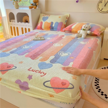 91家纺网 家纺一手货源 找家纺 （总）2025新款 雪花绒床笠牛奶绒床笠床垫保护套直播跨境外贸