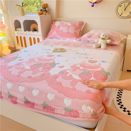 （总）2025新款 雪花绒床笠牛奶绒床笠床垫保护套直播跨境外贸