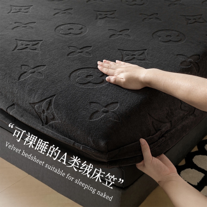 91家纺网 家纺一手货源 找家纺 （总）牛奶绒床笠单件珊瑚绒床罩加绒加厚床垫套保护罩保暖防滑床单套罩