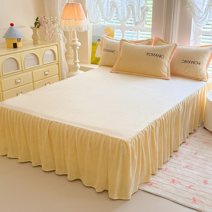 91家纺网 家纺一手货源 找家纺 （总）漫布云 2025新款简约ins风A类全消光230g牛奶绒公主绒四件套床裙款被套系列