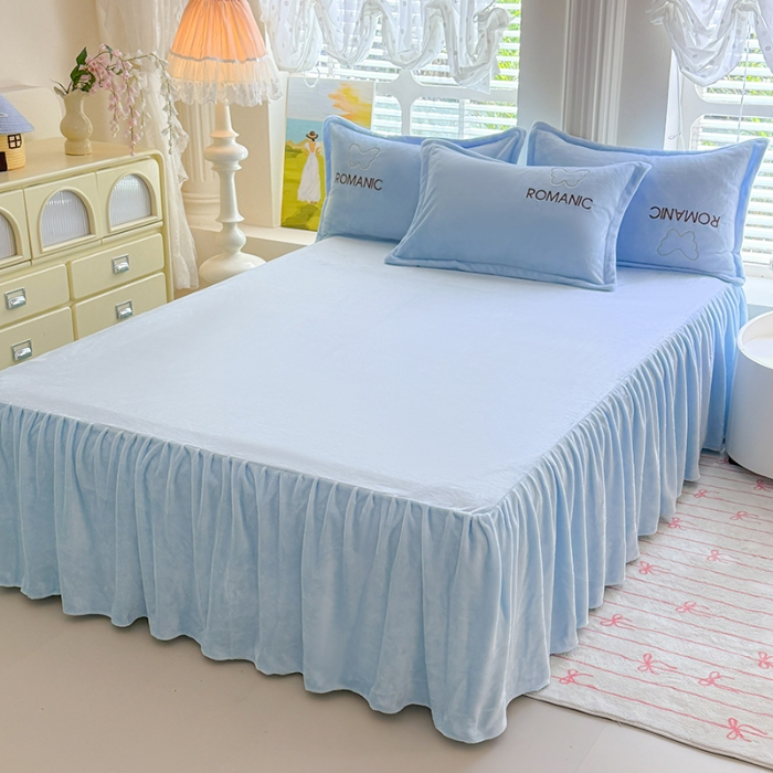 91家纺网 家纺一手货源 找家纺 （总）漫布云 2025新款简约ins风A类全消光230g牛奶绒公主绒四件套床裙款被套系列