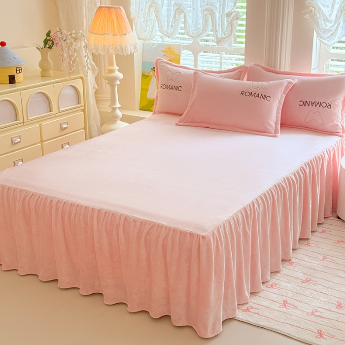 91家纺网 家纺一手货源 找家纺 （总）漫布云 2025新款简约ins风A类全消光230g牛奶绒公主绒四件套床裙款被套系列