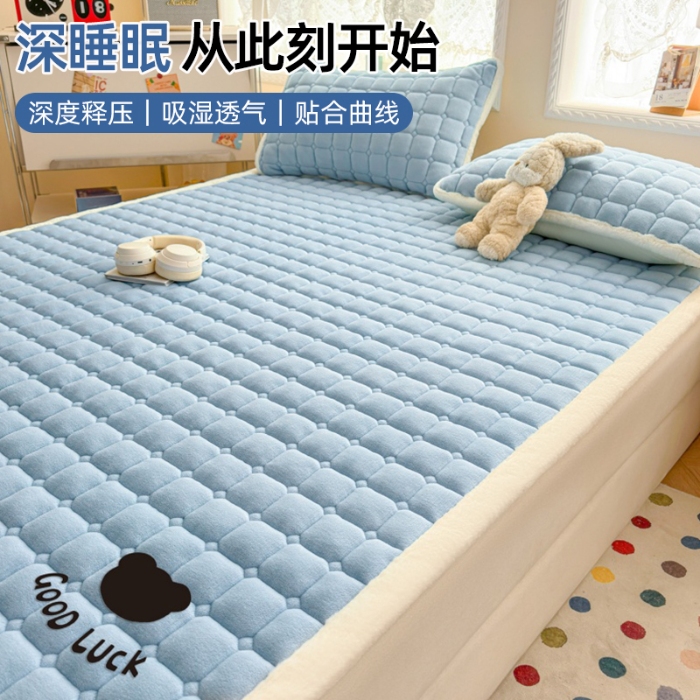 91家纺网 家纺一手货源 找家纺 （总）爱屋及屋 2025新款牛奶绒床垫软垫加绒加厚床褥垫冬季宿舍单人铺地床褥子【填充200g】