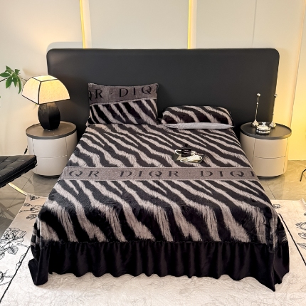 91家纺网 家纺一手货源 找家纺 （总）2025新款美拉德兔毛绒床裙 床单