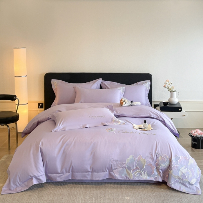 91家纺网 家纺一手货源 找家纺 （总）2025新款亲肤舒适轻奢高端四件套--花枝语 