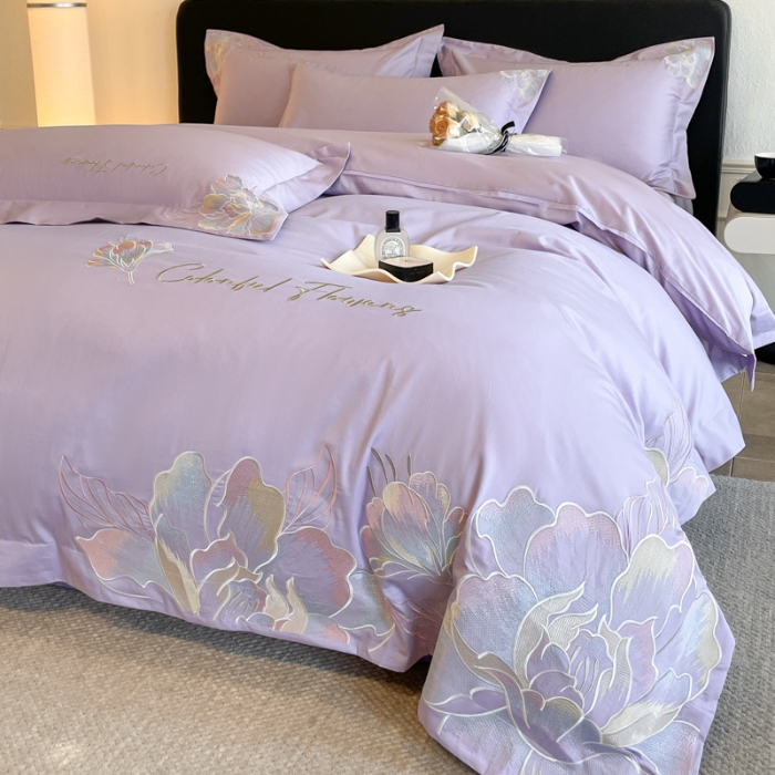 91家纺网 家纺一手货源 找家纺 （总）2025新款亲肤舒适轻奢高端四件套--花枝语 