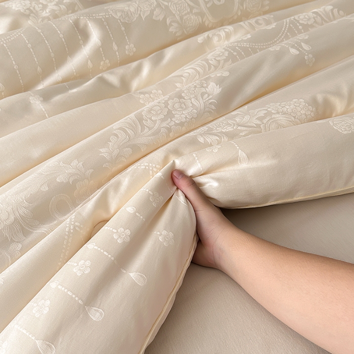 91家纺网 家纺一手货源 找家纺 （总）雅高 2025雅韵系列-60s木本天丝棉银丝大提花大豆纤维立体冬被拉链二合一子母被双胎被子加厚大豆被被芯