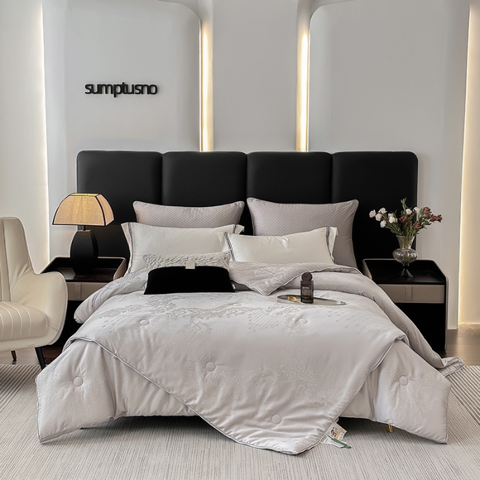 91家纺网 家纺一手货源 找家纺 （总）雅高 2025雅韵系列-60s木本天丝棉银丝大提花大豆纤维立体冬被拉链二合一子母被双胎被子加厚大豆被被芯