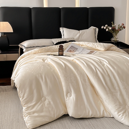 91家纺网 家纺一手货源 找家纺 总  雅高60木本天丝棉银丝大提花大豆纤维二合一子母被春秋被加厚冬被子被芯