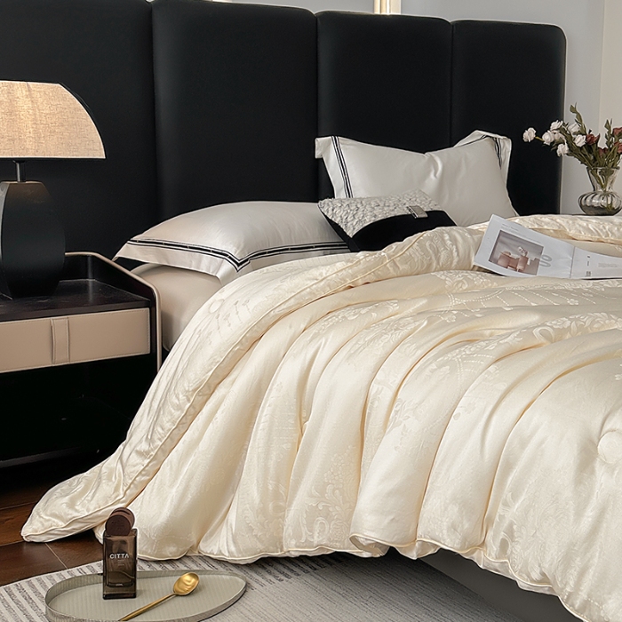 91家纺网 家纺一手货源 找家纺 总  雅高60木本天丝棉银丝大提花大豆纤维二合一子母被春秋被加厚冬被子被芯