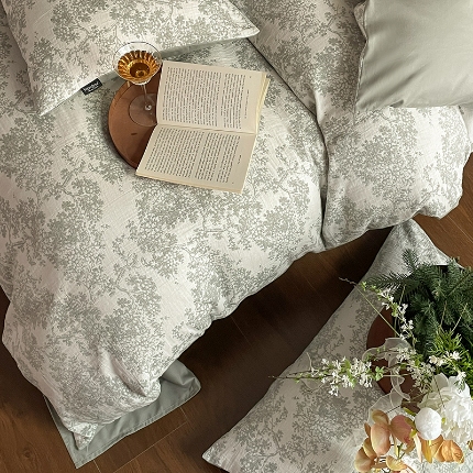 91家纺网 家纺一手货源 找家纺 （总）宜代光年 2025新款60s全棉水洗色织提花磨毛四件套