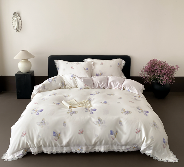 91家纺网 家纺一手货源 找家纺 （总）[91家纺网精选] 新款全棉灵蝶幻梦四件套