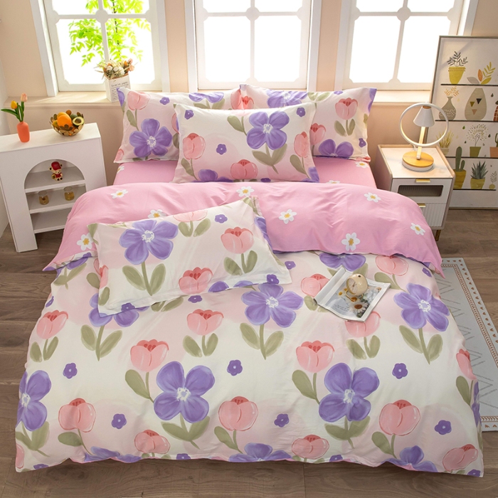 91家纺网 家纺一手货源 找家纺 （总）新款12868全棉学生宿舍三件套卡通纯棉四件套