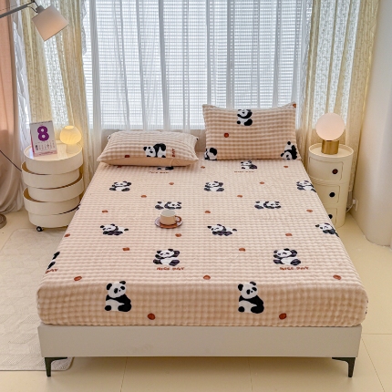 91家纺网 家纺一手货源 找家纺 （总）2025新款兔兔绒牛奶绒印花单床笠 床笠三件套 单枕套