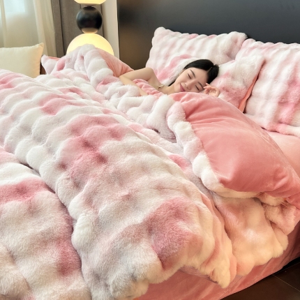 （总）品乐家纺 2025新款秋冬A类高克重300g泡泡兔绒保暖被套单品被套单件被套