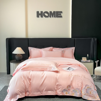 91家纺网 家纺一手货源 找家纺 （总）2025新款亲肤棉刺绣四件套-华尔兹系列