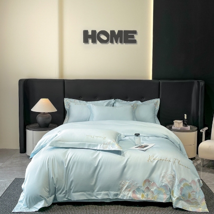 91家纺网 家纺一手货源 找家纺 （总）2025新款亲肤棉刺绣四件套-华尔兹系列