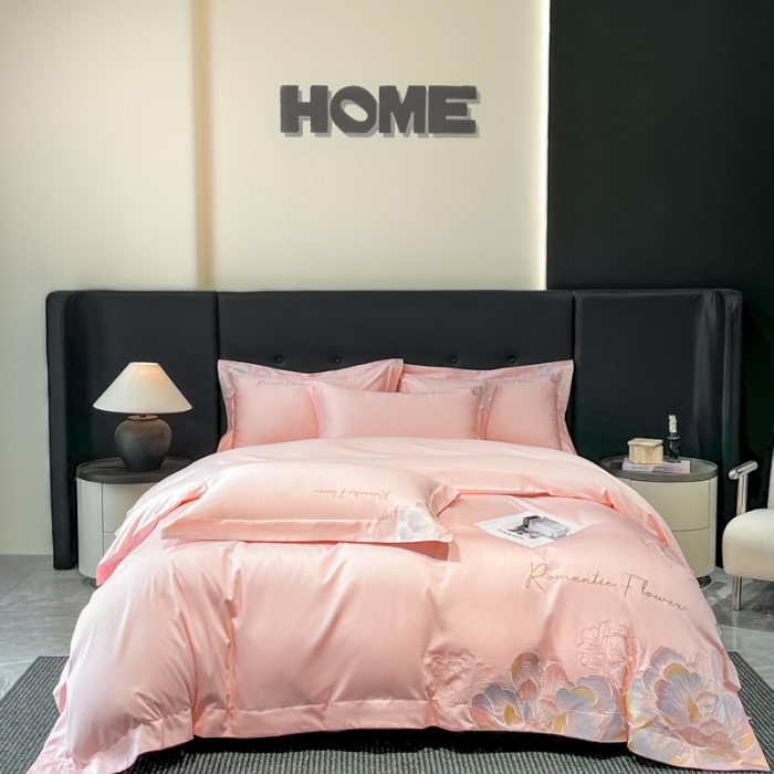 91家纺网 家纺一手货源 找家纺 （总）2025新款亲肤棉刺绣四件套-华尔兹系列