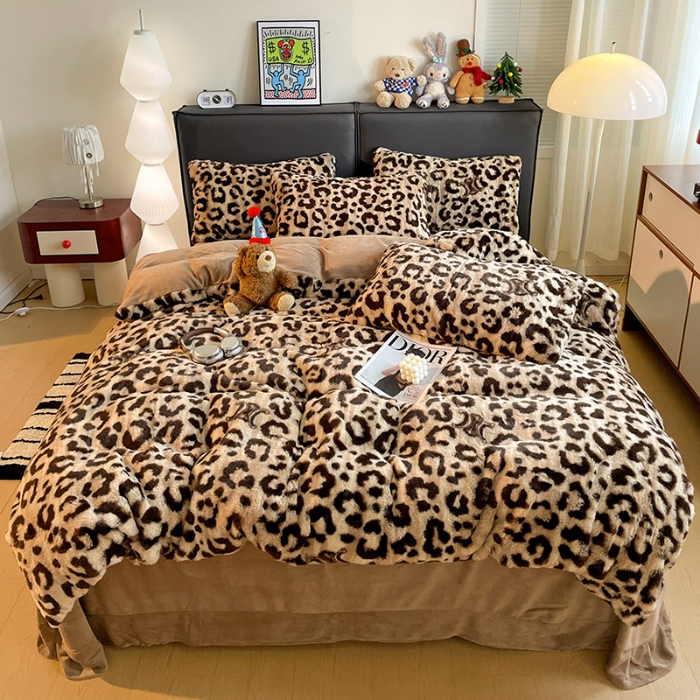 91家纺网 家纺一手货源 找家纺 （总）金梦拉 2025直播爆款A类加厚兔绒印花系列四件套