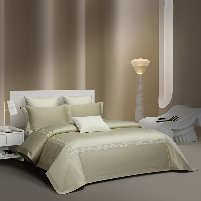 91家纺网 家纺一手货源 找家纺 100支100S全棉皇妃缎四件套可配七件套可定制长绒棉直播爆款 岩间絮语